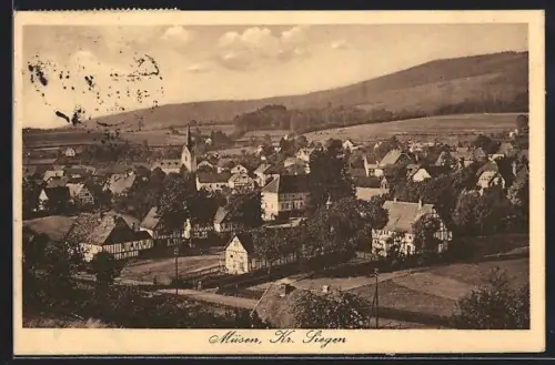 AK Müsen /Siegen, Ortsansicht aus der Vogelschau