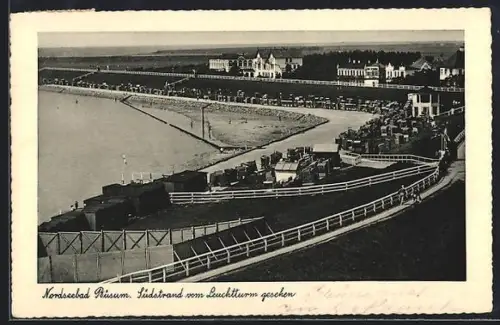 AK Büsum, Südstrand vom Leuchtturm gesehen