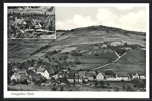 AK Steingruben /Pfalz, Ortsansicht und Landschaft, Teilansicht
