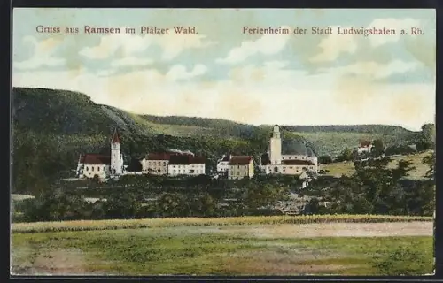 AK Ramsen /Pfälzer Wald, Ferienheim der Stadt Ludwigshafen a. Rh., Ortsansicht