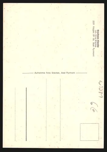 AK Hagen üb. Bad Pyrmont, Gasthaus Klenke, Inh. Erna Klenke