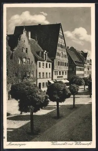 AK Memmingen, Weinmarkt mit Weberzunft