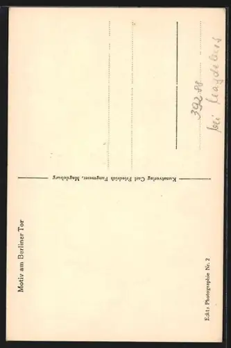 AK Burg / Anhalt, Partie am Berliner Tor