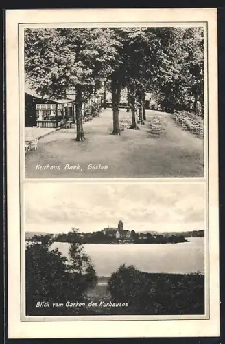 AK Ratzeburg i. Lbg., Kurhaus Baek, Blick vom Garten des Kurhauses