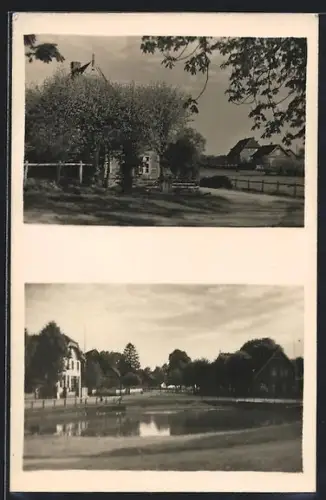 AK Hoisdorf i. Holst., Partie im Ort, Blick zum Teich