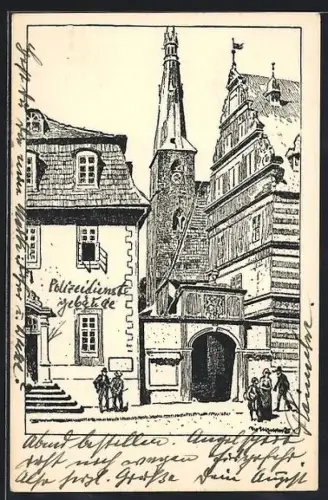 Künstler-AK Hameln, Rathaus und Hochzeitshaus