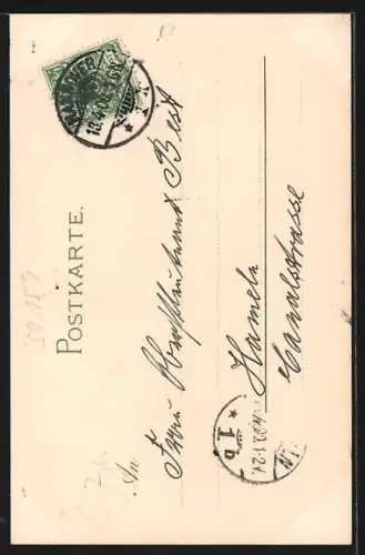 Lithographie Hannover, Motiv von der alten Stadtmauer