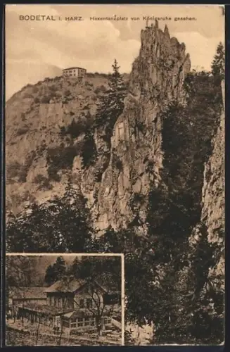 AK Bodetal i. Harz, Hexentanzplatz von Königsruhe gesehen