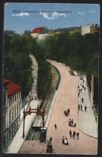 AK Zeitz, Wendischer Berg mit Drahtseilbahn