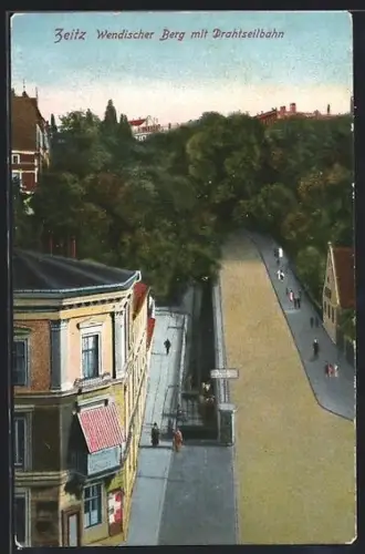 AK Zeitz, Wendischer Berg mit Drahtseilbahn