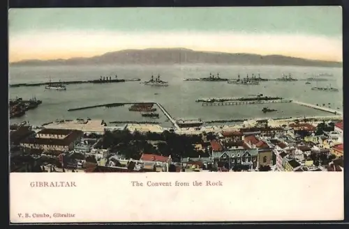 AK Gibraltar, The Convent from the Rock, Blick zum Hafen