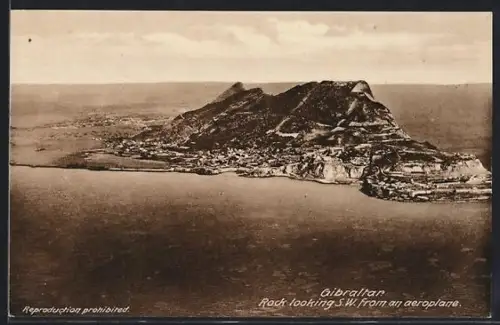 AK Gibraltar, Rock looking S.W. from aeroplane, Fliegeraufnahme