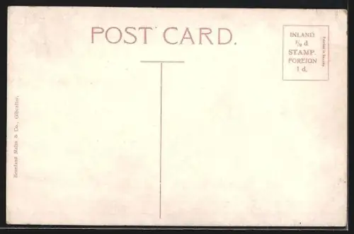 AK Gibraltar, View of Rock Gun and Galleries from Landing Pier, Dampfer