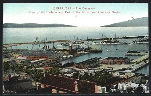 AK Gibraltar, View of the Harbour and Part of the British and American Fleets