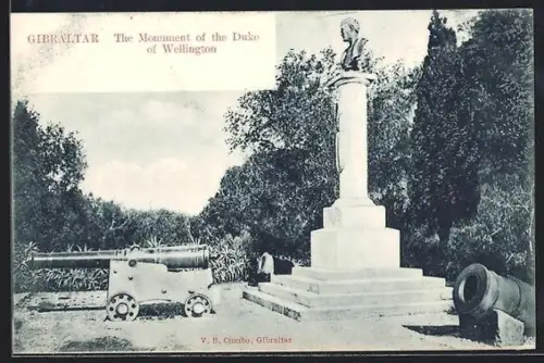AK Gibraltar, The Monument of the Duke of Wellington, Denkmal