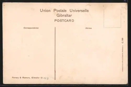 AK Gibraltar, The Market, Blick zum Hafen