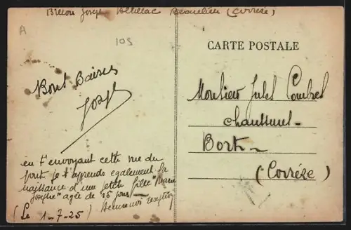 AK Beaulieu, Le Nouveau Pont sur la rivière avec des passants et vue des arbres environnants