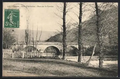 AK Corrèze, Pont sur la Corrèze à la Gare d`Aubazine