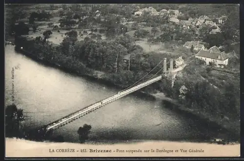 AK Brivezac, Pont suspendu sur la Dordogne et Vue Générale