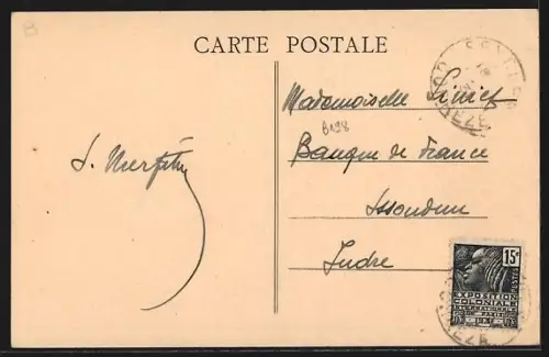 AK Basteyroux /Argentat, Pont suspendu sur la rivière dans un paysage de campagne