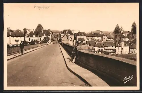 AK Argentat /Corrèze, Route Aurillac-Tulle, Le Pont