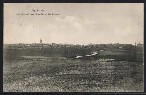 AK St. Privat, Vue de Roncourt, champ de bataille des Saxons