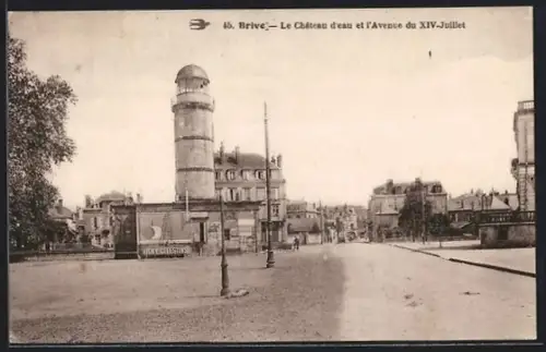 AK Brive, Le Château d`eau et l`Avenue du XIV-Juillet