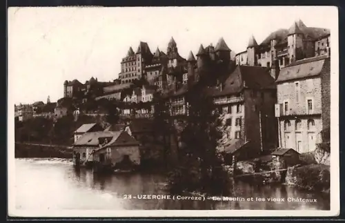 AK Uzerche /Corrèze, Le Moulin et les vieux Châteaux