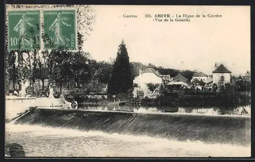 AK Brive, La Digue de la Corrèze, Vue de la Guierle