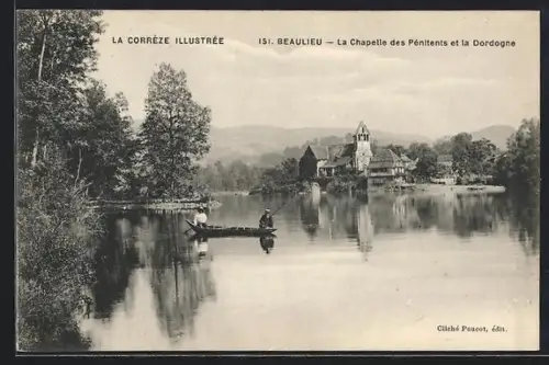 AK Beaulieu, La Chapelle des Pénitents et la Dordogne