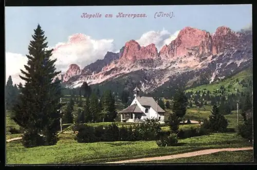 AK Karerpass, Blick zur Kapelle