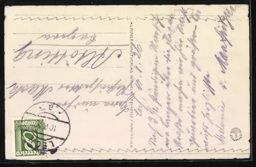 AK Lech, Ortsansicht mit Kirche, Talblick