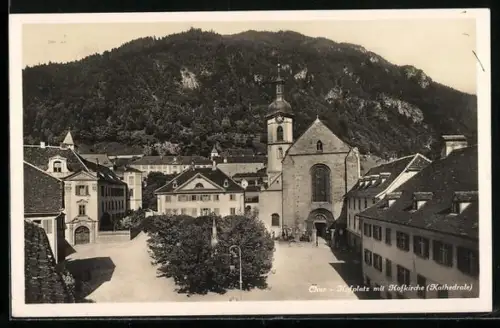 AK Chur, Hofplatz mit Hofkirche