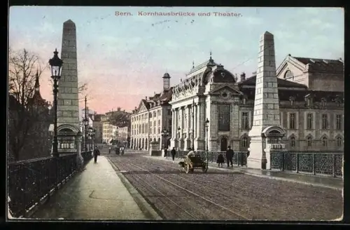 AK Bern, Kornhausbrücke und Theater