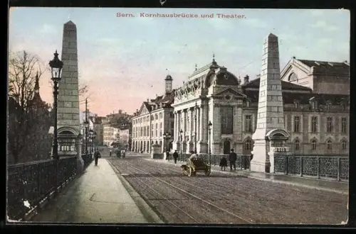 AK Bern, Kornhausbrücke und Theater