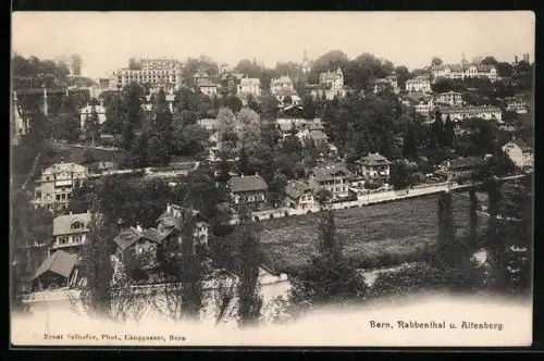 AK Bern, Rabbenthal und Altenberg aus der Vogelschau