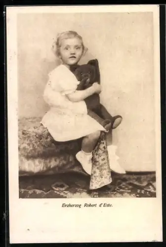 AK Erzherzog Robert d`Este von Österreich mit Teddy