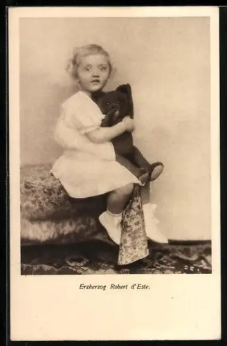 AK Erzherzog Robert d`Este von Österreich mit Teddy