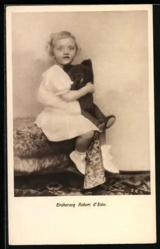 AK Erzherzog Robert d`Este von Österreich mit Teddy