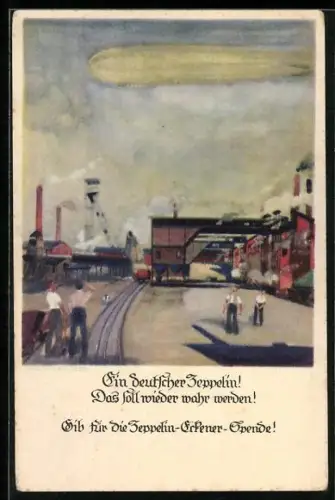Künstler-AK Gib für die Zeppelin-Eckener-Spende!