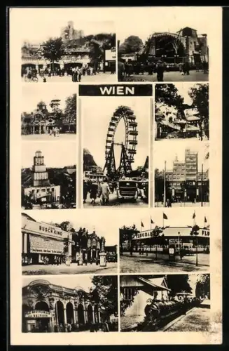 AK Wien, Riesenrad, Busch Kino und Hochhaus