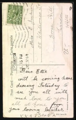 AK Zeppelin aus Vergissmeinnicht, Blumenbild