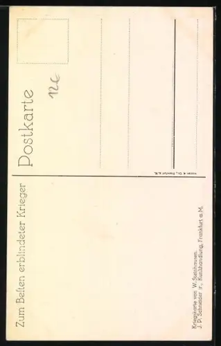 Künstler-AK Gedicht Zur Blindenheilung von Otto Michaeli