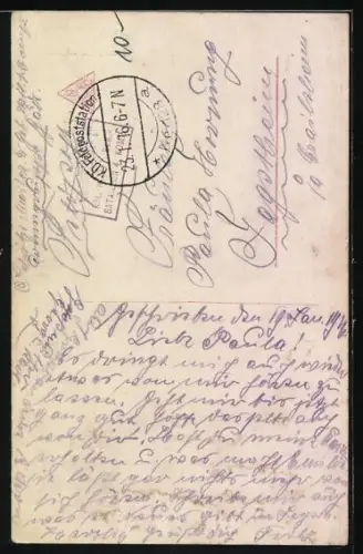 AK Am Elterngrab, weinende Frau