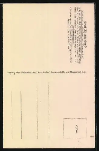 AK Nicolaus Ludwig Graf von Zinzendorf