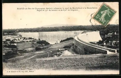 AK Champagney, Réservoir du Ban alimentant le canal de Montbéliard à la Haute-Saône
