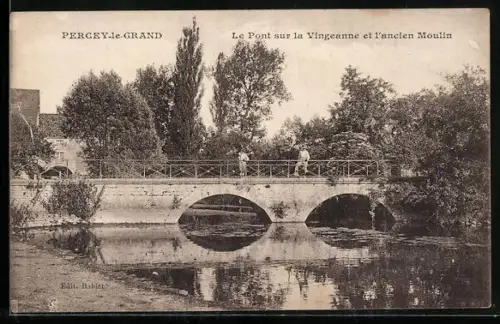 AK Percey-le-Grand, Le Pont sur la Vingeanne et l`ancien Moulin