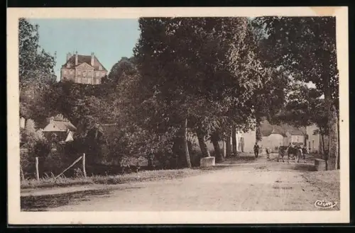 AK Vellexon /Hte-Saône, Entrée du Village et le Château