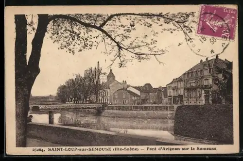 AK Saint-Loup-sur-Semouse /Hte-Saône, Pont d`Avignon sur la Semouse