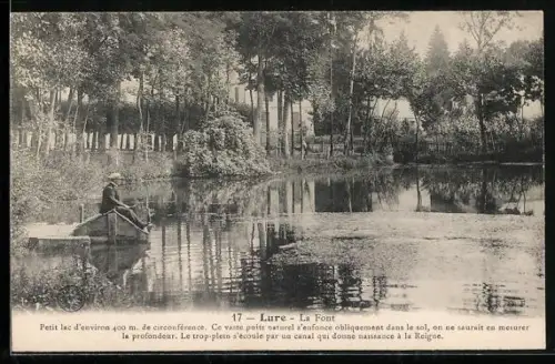 AK Lure, La Font et son lac pittoresque avec un pêcheur au bord de l`eau